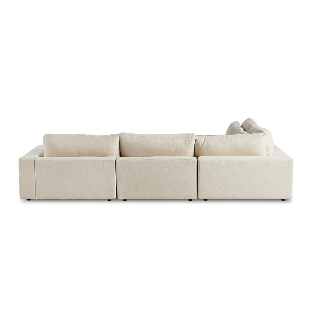 Chelsea 4-Piece Sectional W/ Ottoman - Right Arm Facing - Clairmont Ivory