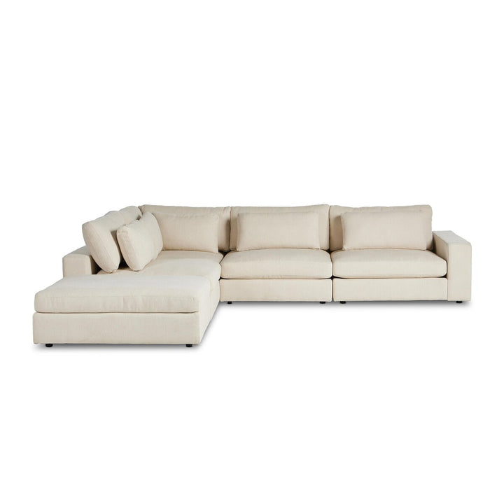 Chelsea 4-Piece Sectional W/ Ottoman - Right Arm Facing - Clairmont Ivory