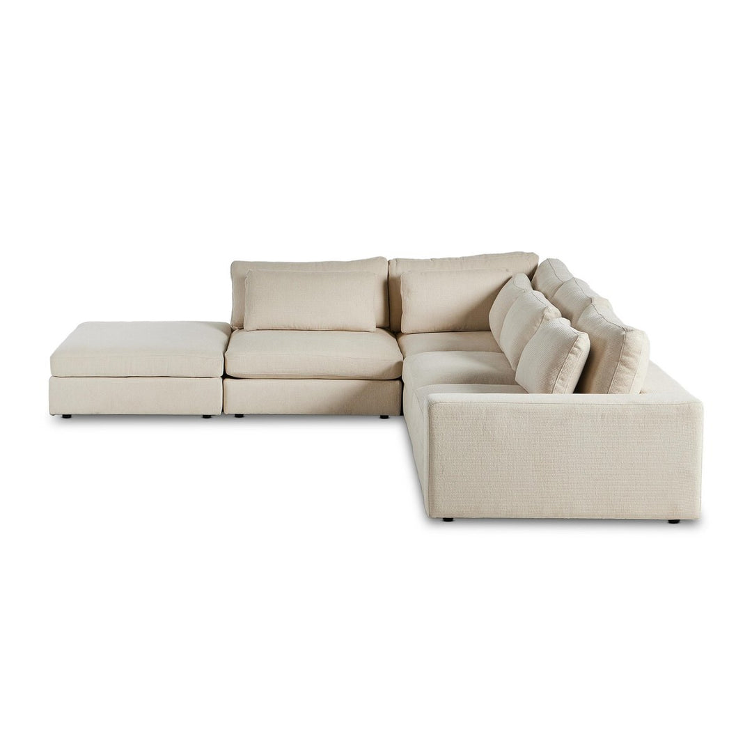 Chelsea 4-Piece Sectional W/ Ottoman - Right Arm Facing - Clairmont Ivory