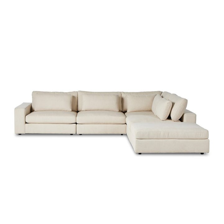 Chelsea 4-Piece Sectional W/ Ottoman - Left Arm Facing - Clairmont Ivory