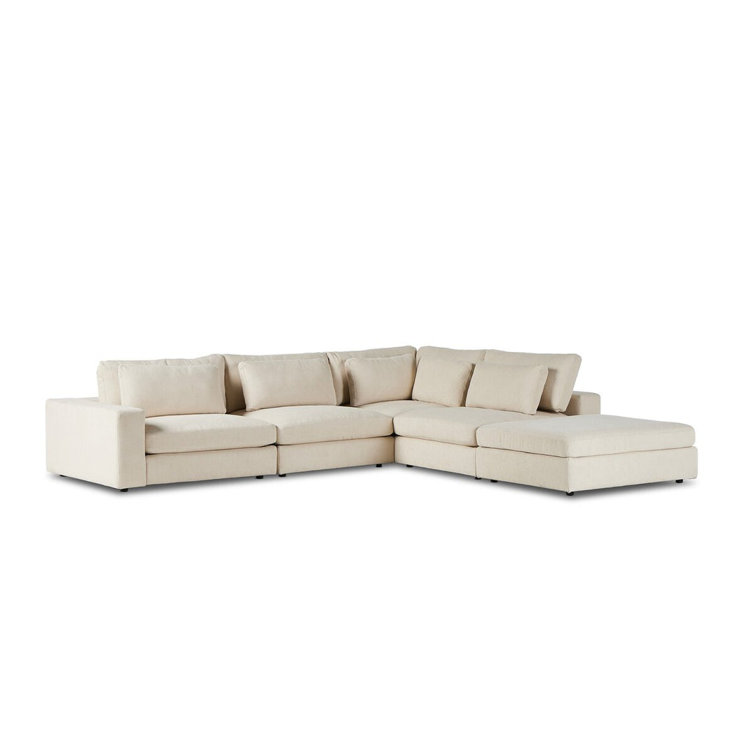 Chelsea 4-Piece Sectional W/ Ottoman - Left Arm Facing - Clairmont Ivory