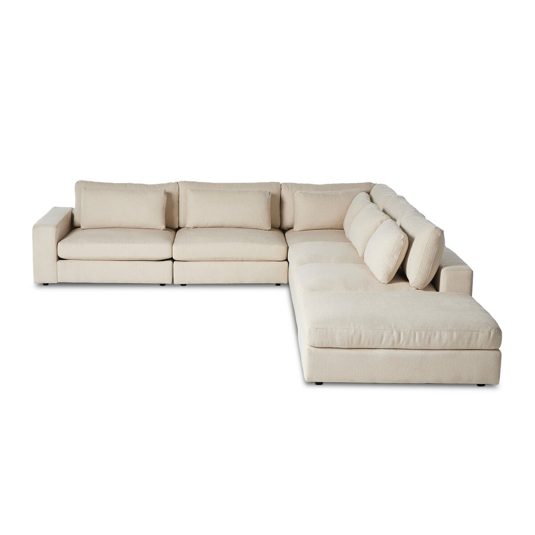 Chelsea 5-Piece Sectional - Laf Sofa W/ Ottoman - Clairmont Ivory