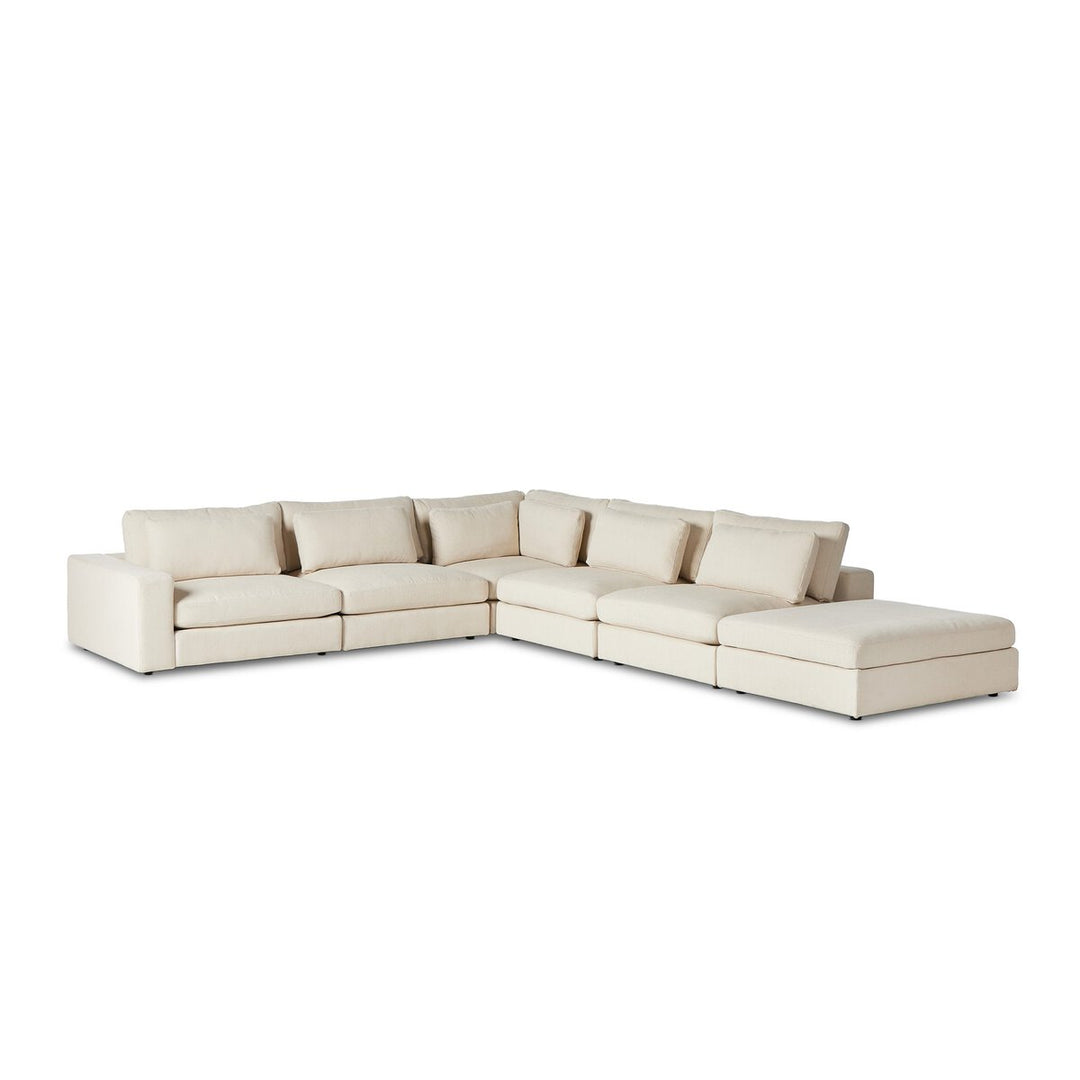 Chelsea 5-Piece Sectional - Laf Sofa W/ Ottoman - Clairmont Ivory