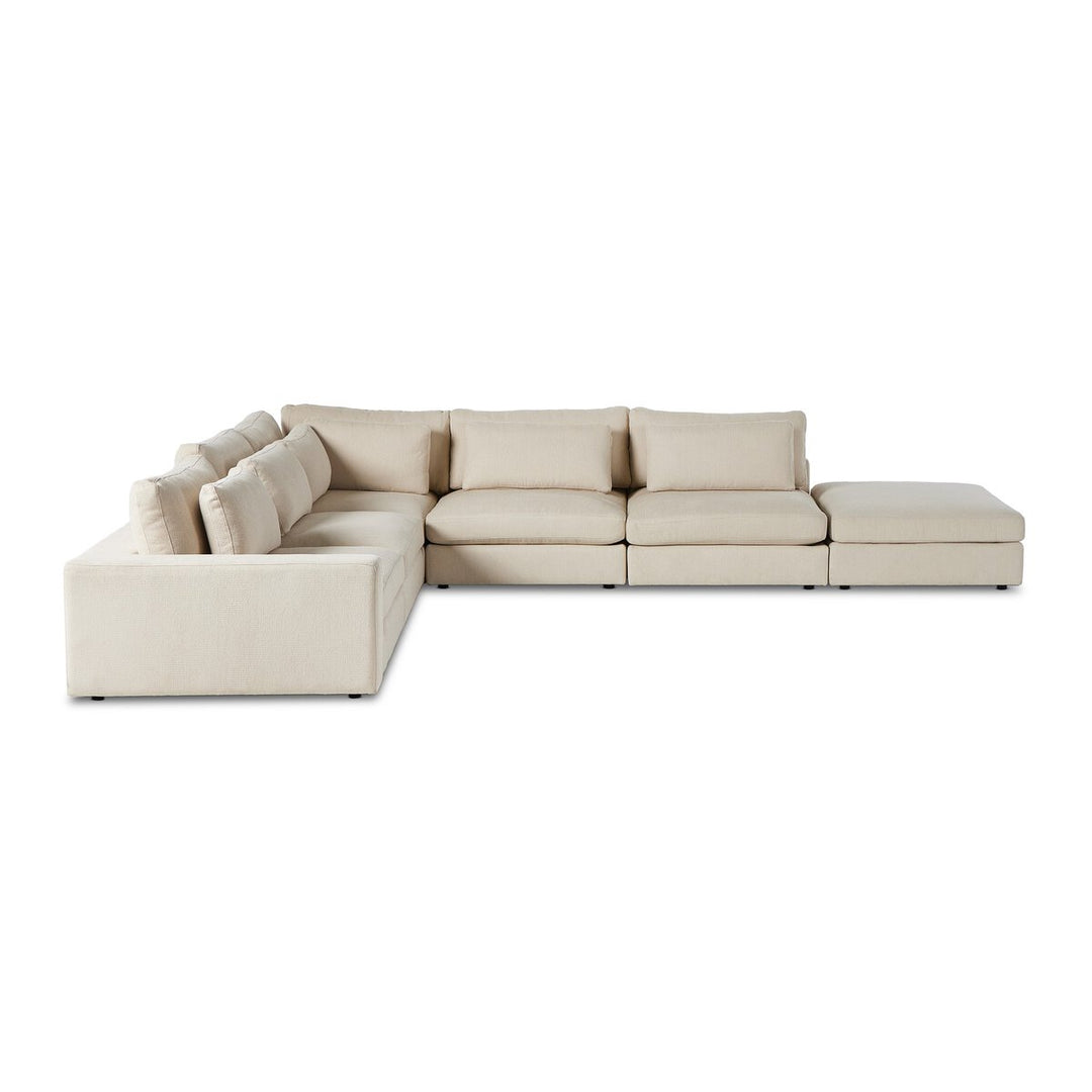 Chelsea 5-Piece Sectional - Laf Sofa W/ Ottoman - Clairmont Ivory