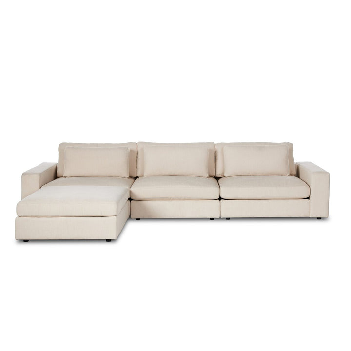 Chelsea 3-Piece Sectional - W/ Ottoman - Clairmont Ivory