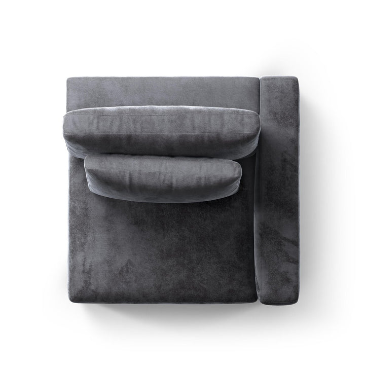 Build Your Own: Chelsea Sectional - Raf Piece - Charcoal Worn Velvet