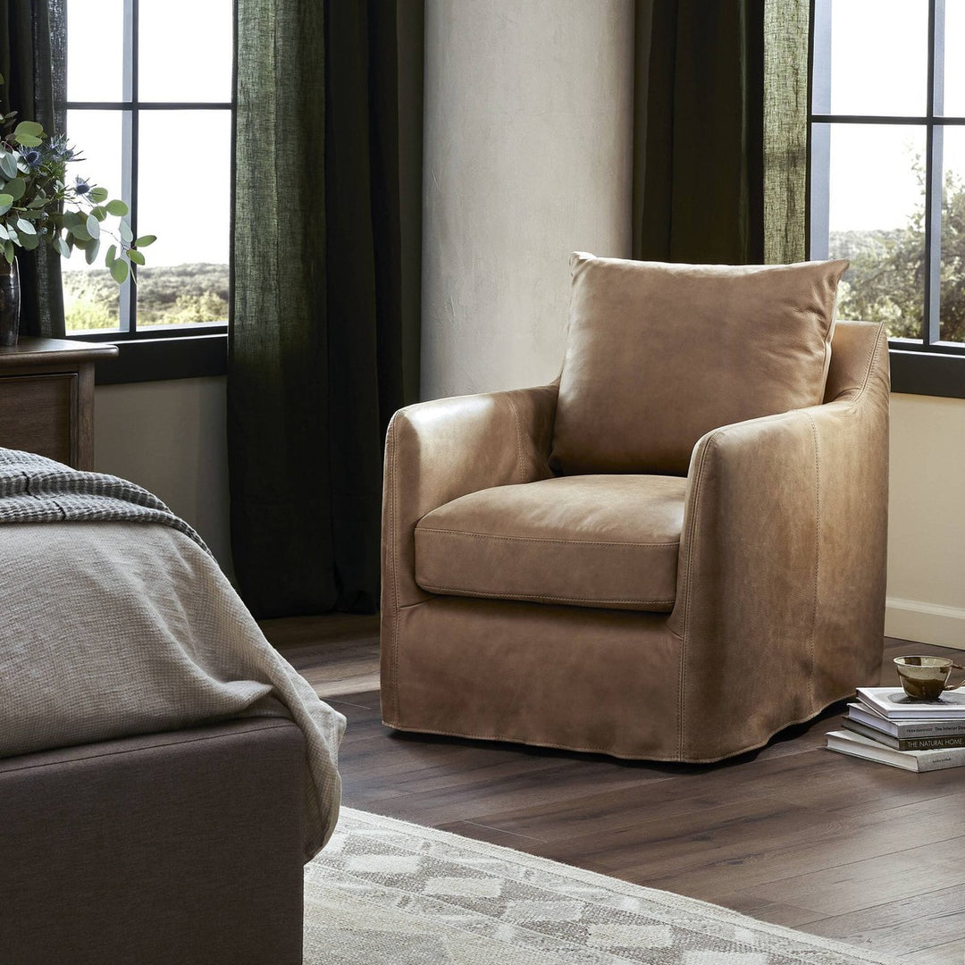 Blake Slipcover Swivel Chair - Palermo Drift