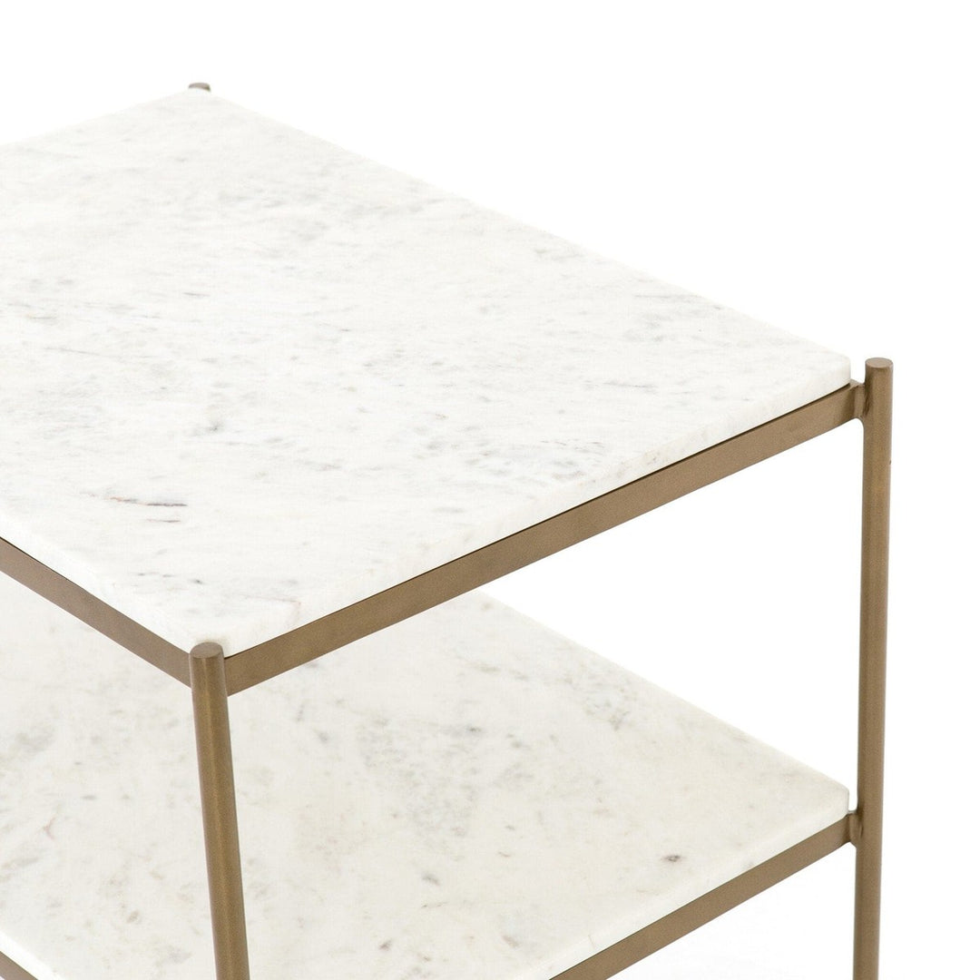 Finley Nightstand - Polished White Marble