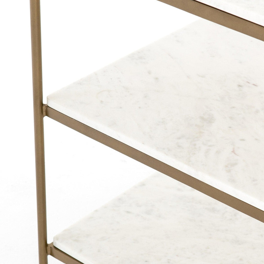 Finley Nightstand - Polished White Marble