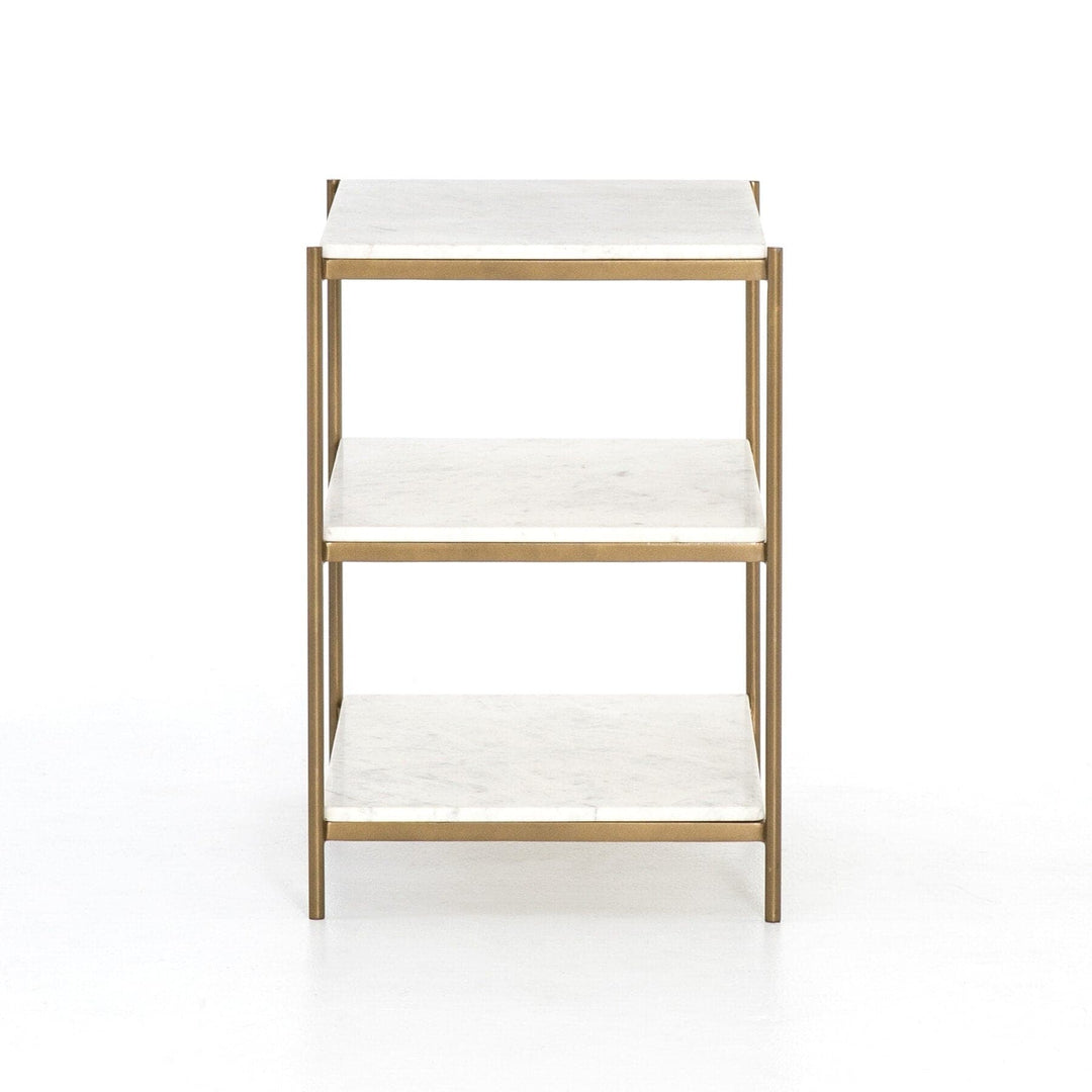 Finley Nightstand - Polished White Marble