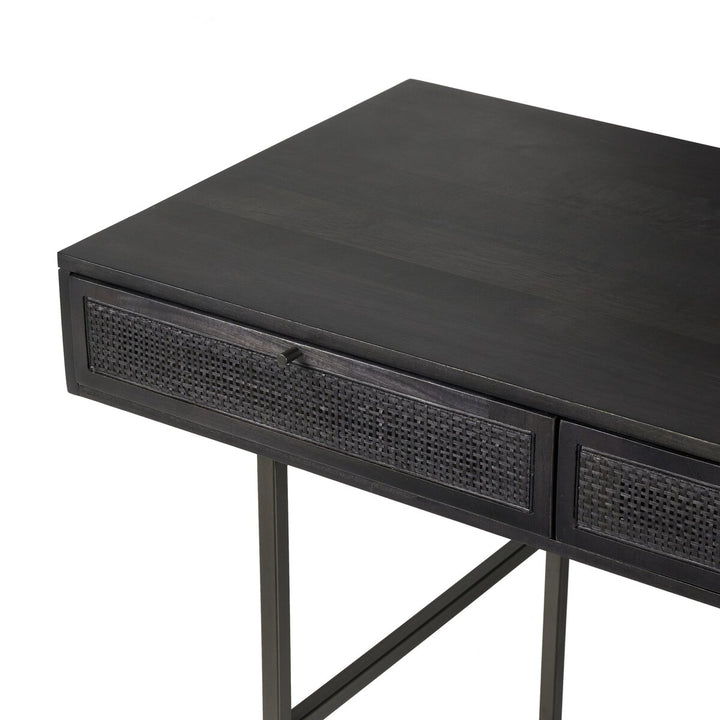 Monterey Desk - Black Wash W/ Black Cane