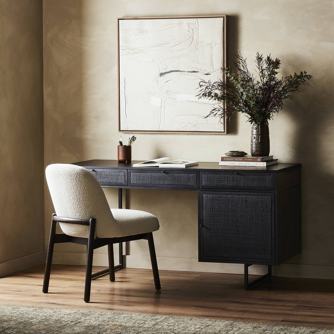 Monterey Desk - Black Wash W/ Black Cane