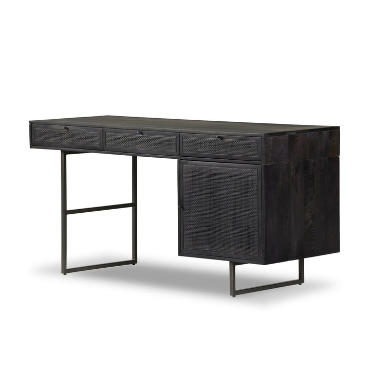 Monterey Desk - Black Wash W/ Black Cane