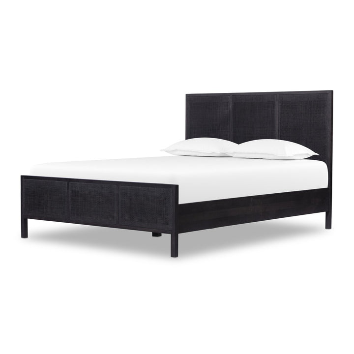 Adelaide Bed - Queen - Black Wash W/ Black Cane