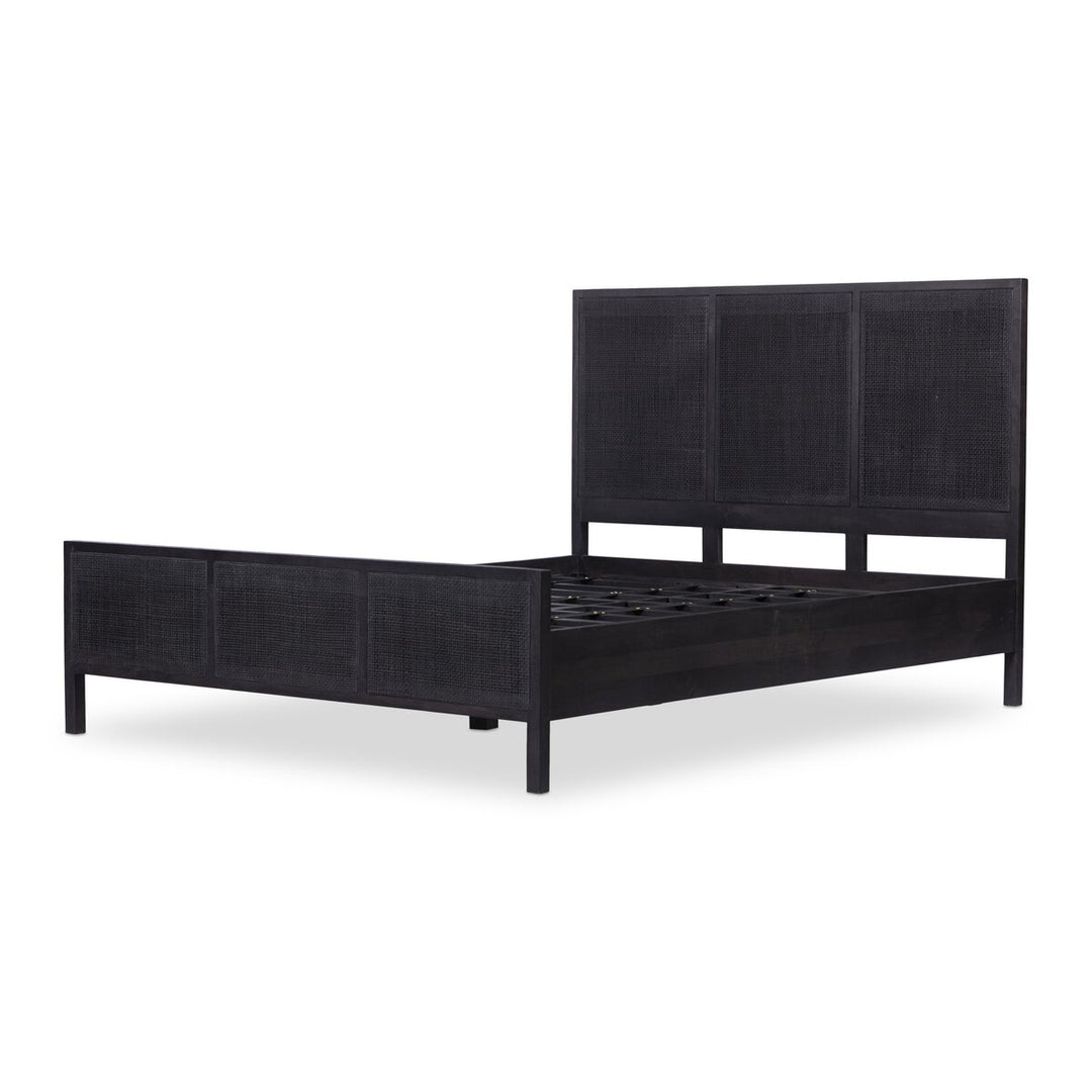 Adelaide Bed - Queen - Black Wash W/ Black Cane