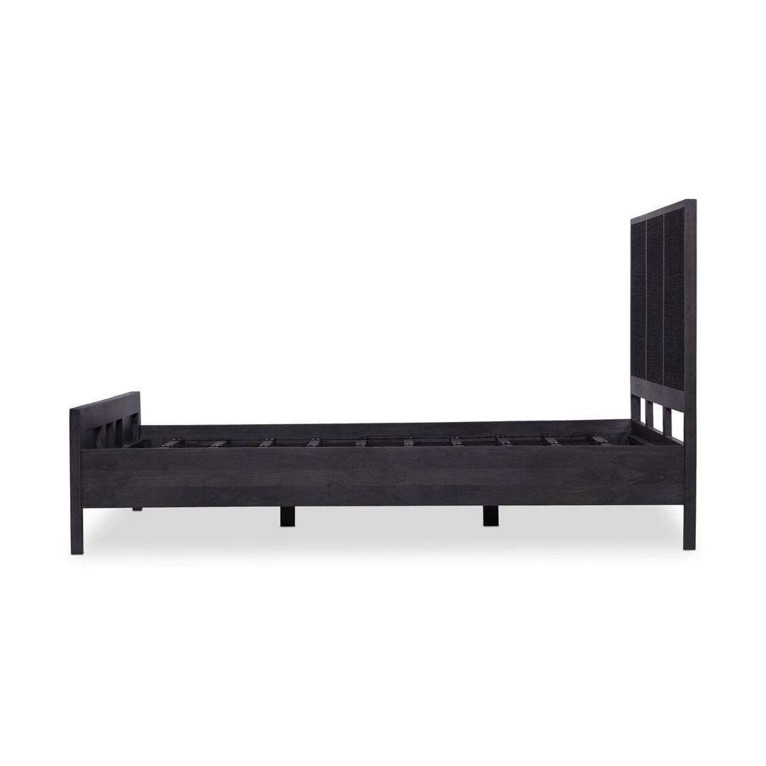 Adelaide Bed - Queen - Black Wash W/ Black Cane