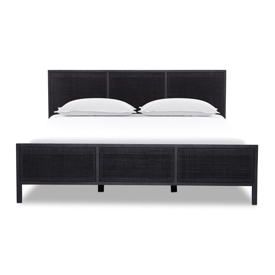 Adelaide Bed - King - Black Wash W/ Black Cane