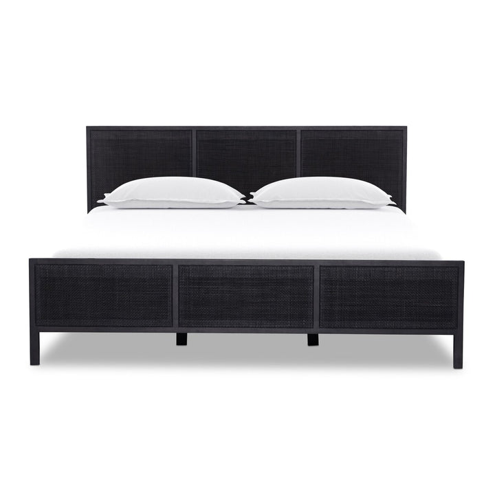 Adelaide Bed - King - Black Wash W/ Black Cane