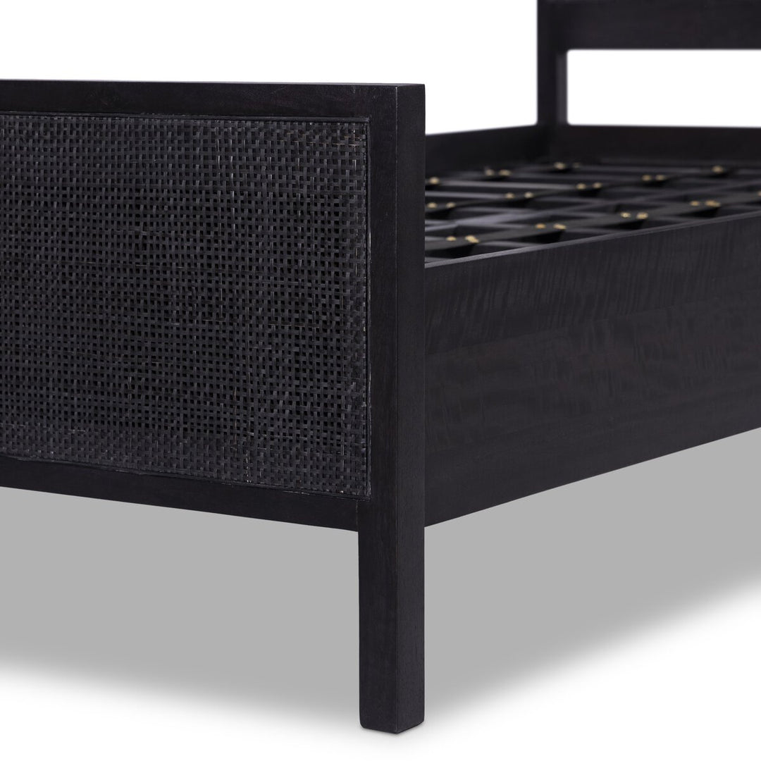 Adelaide Bed - Twin - Black Wash W/ Black Cane