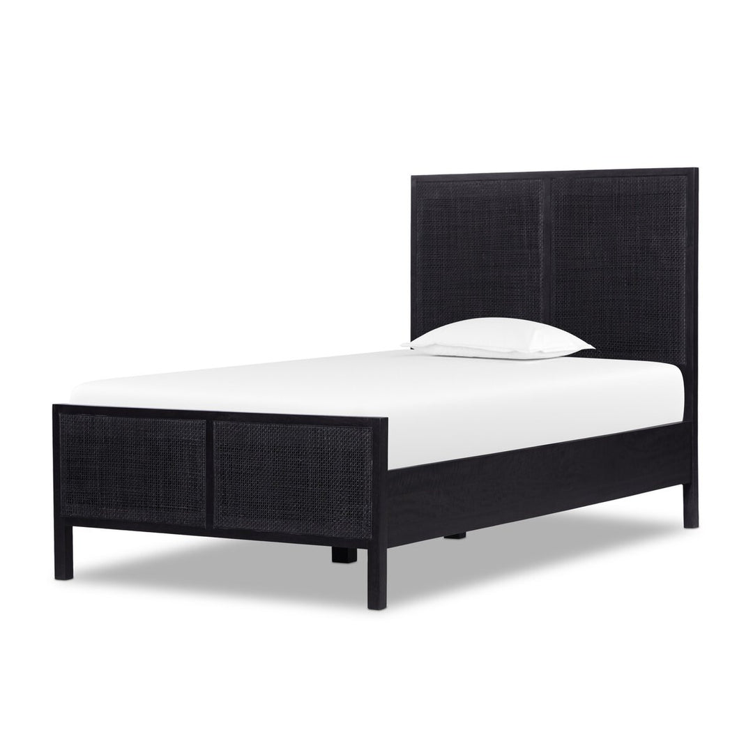 Adelaide Bed - Twin - Black Wash W/ Black Cane