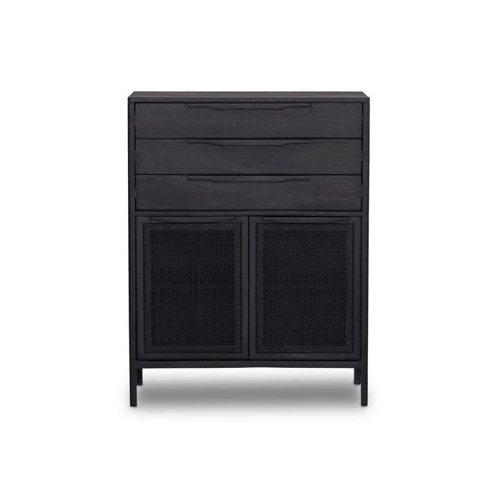 Adelaide Tall Dresser - Black Wash W/ Black Cane