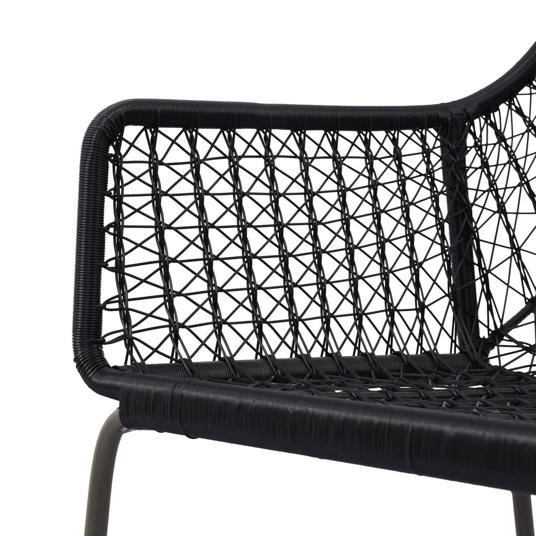 Canyon Outdoor Woven Dining Chair - Smoke Black - None