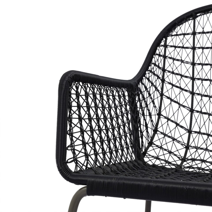 Canyon Outdoor Woven Dining Chair - Smoke Black - None