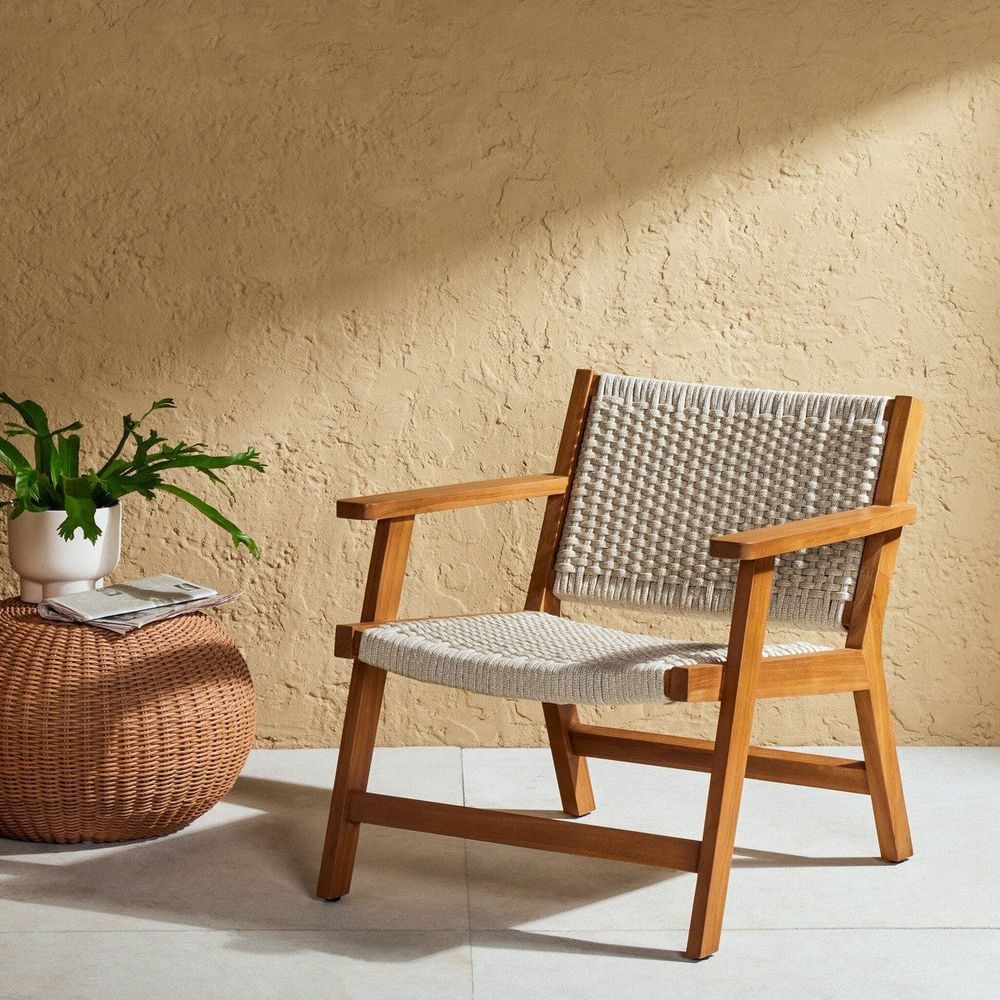Marceline Chair + Ottoman - Ivory Rope Four Hands FH-106965-006