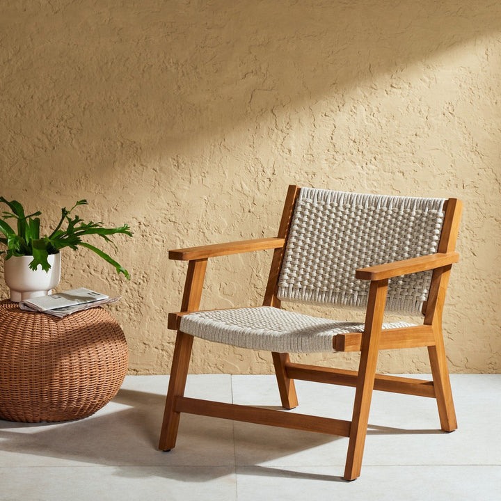 Declan Chair + Ottoman - Ivory Rope