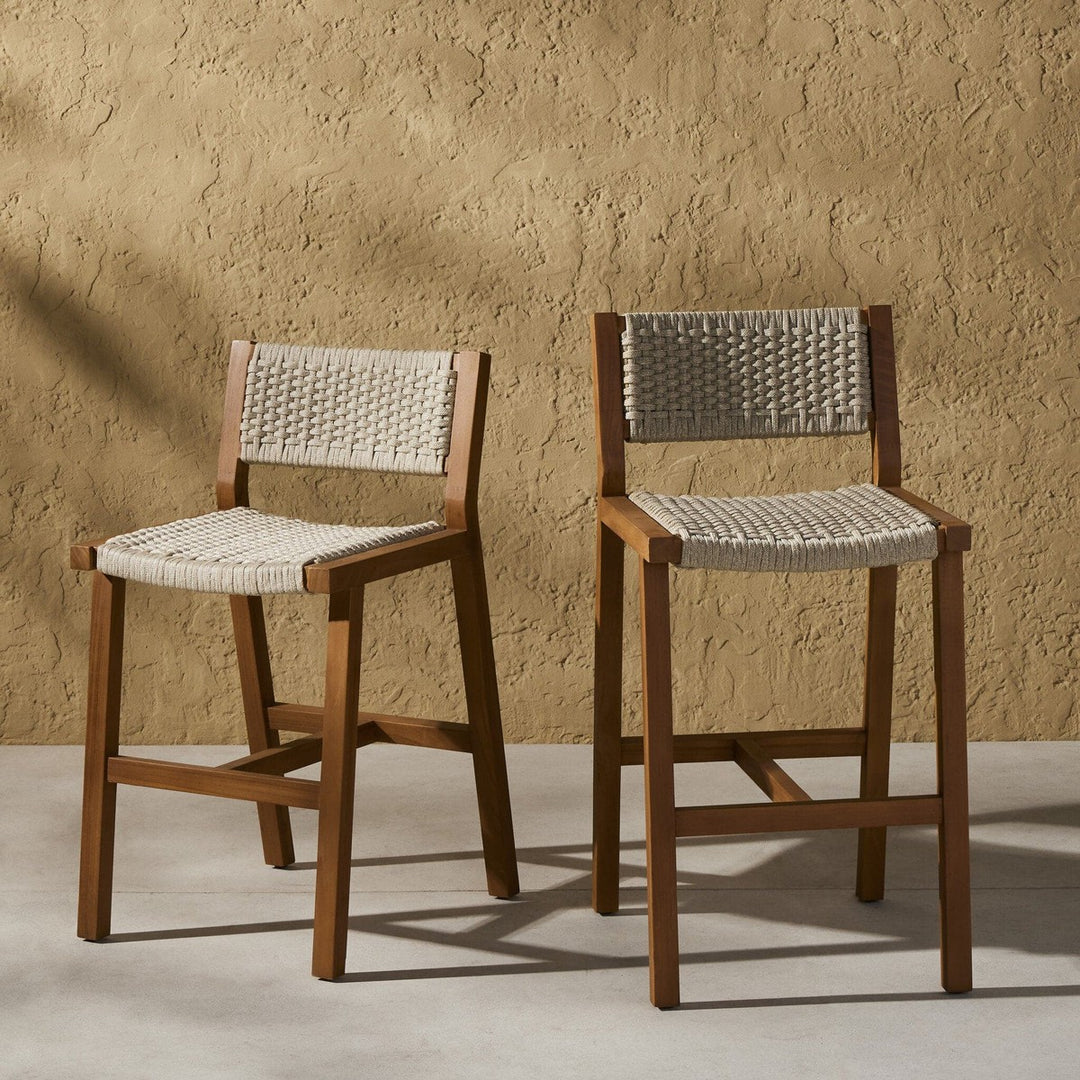 Declan Outdoor Bar Stool - Ivory Rope