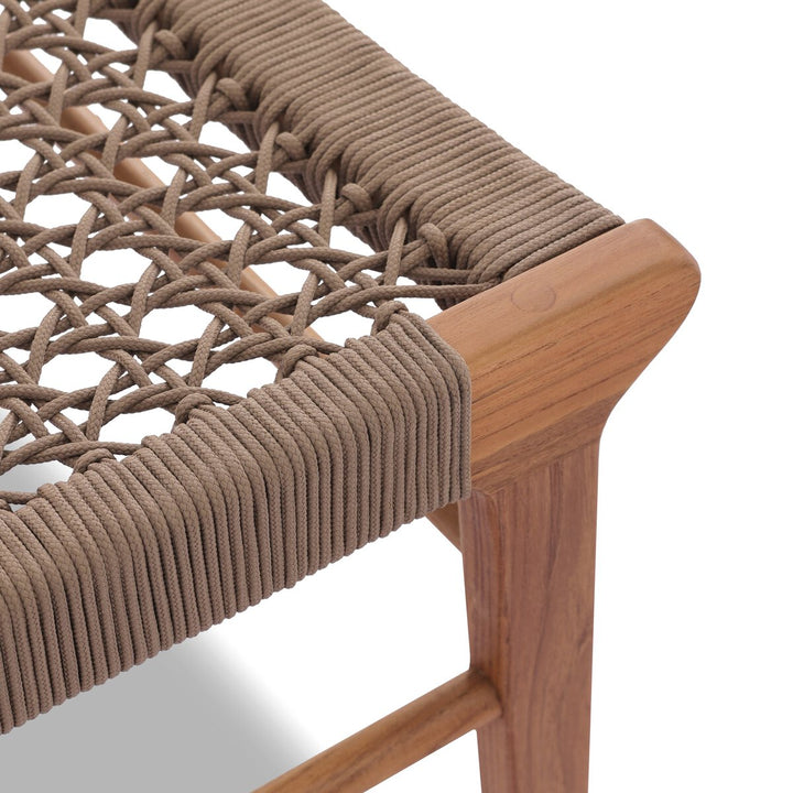 Belmont Outdoor Dining Chair - Natural Teak - Khaki Rope