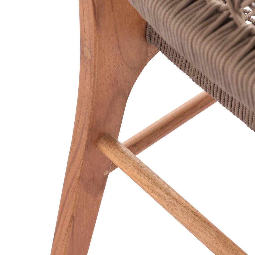 Belmont Outdoor Dining Chair - Natural Teak - Khaki Rope