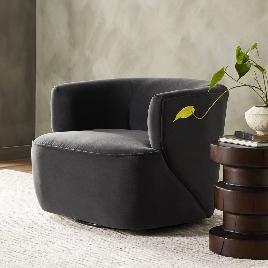 Maya Swivel Chair - Henry Charcoal