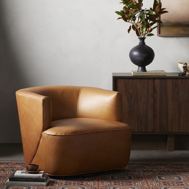 Maya Swivel Chair - Osorno Camel