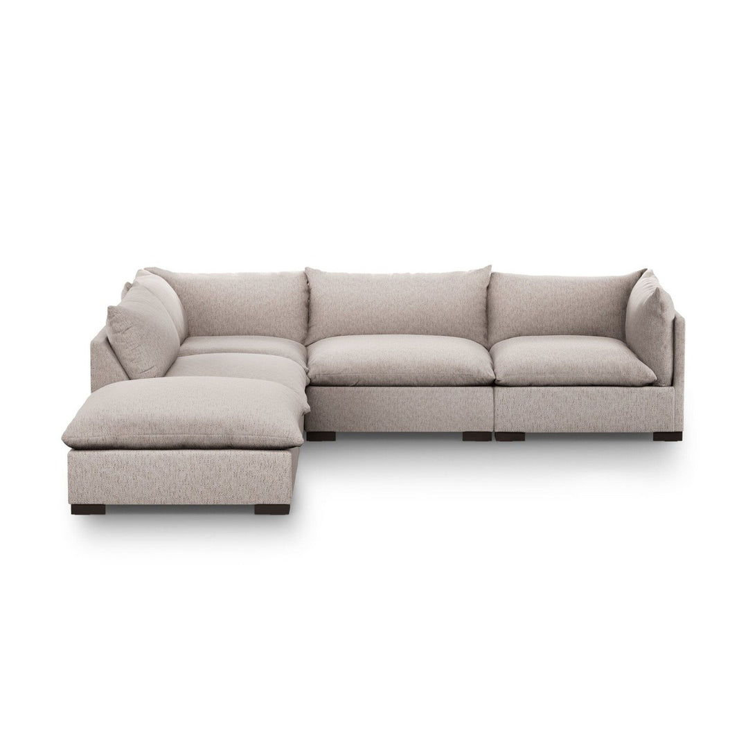 Weston 4-Piece Sectional - Bayside Pebble - Right Facing W/ Ottoman