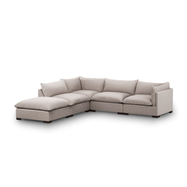 Weston 4-Piece Sectional - Bayside Pebble - Right Facing W/ Ottoman