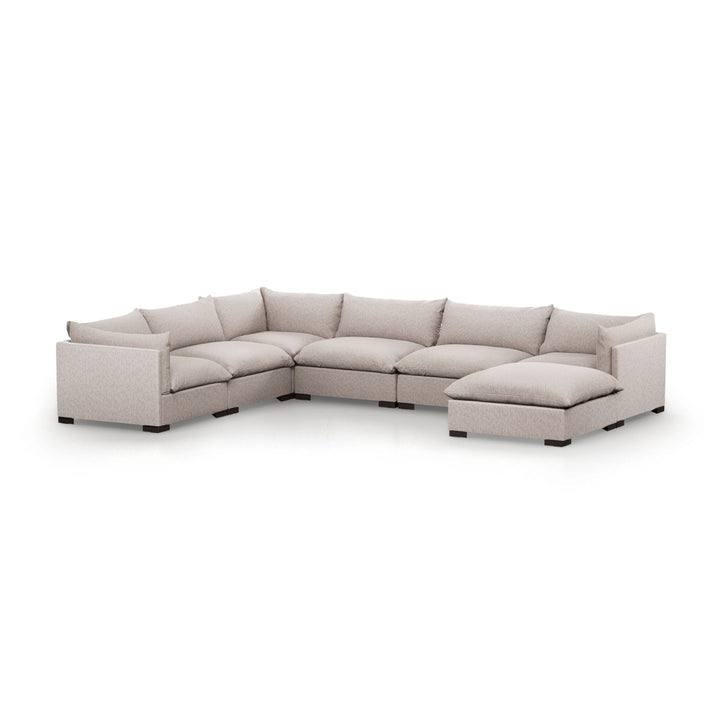 Weston 6-Piece Sectional - Bayside Pebble - With Ottoman