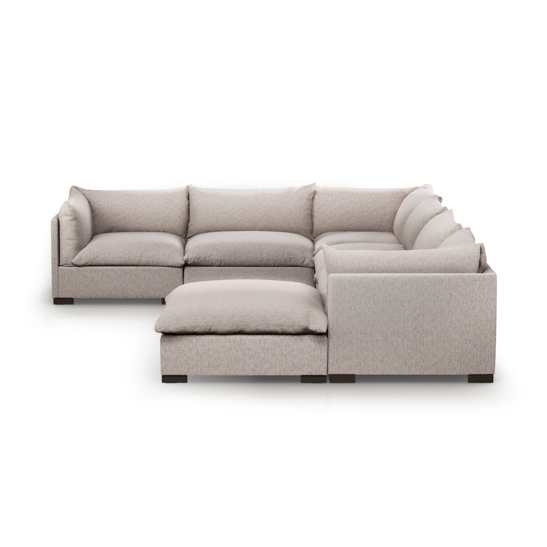 Weston 6-Piece Sectional - Bayside Pebble - With Ottoman