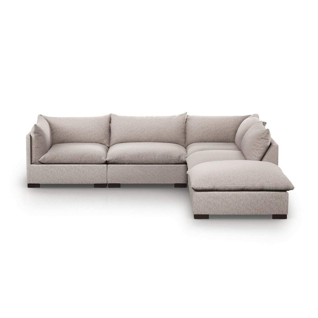 Weston 4-Piece Sectional - Bayside Pebble - Left Facing W/ Ottoman