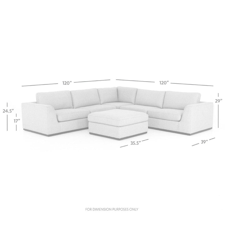 Colton 3-Piece Sectional - Heirloom Black - With Ottoman