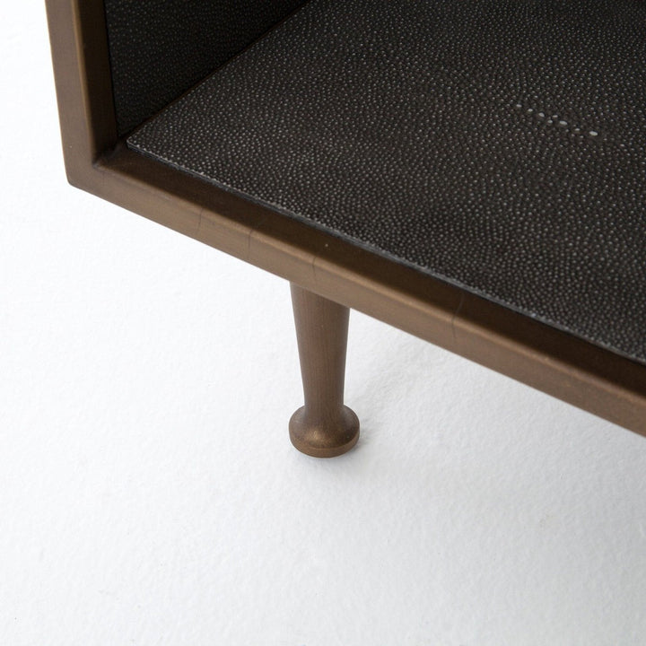 Sabrina Bedside Table - Grey Shagreen