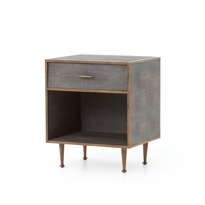 Sabrina Bedside Table - Grey Shagreen