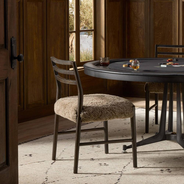 Glenmore Dining Chair: Taupe Shearling