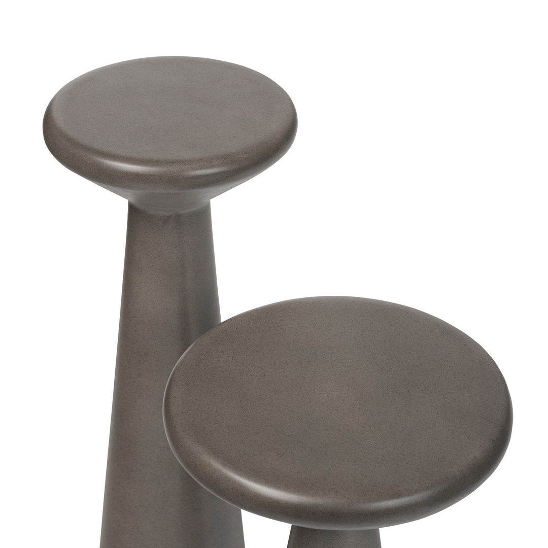 Canyon Concrete Accent Tables, Set Of 2 - Dark Grey