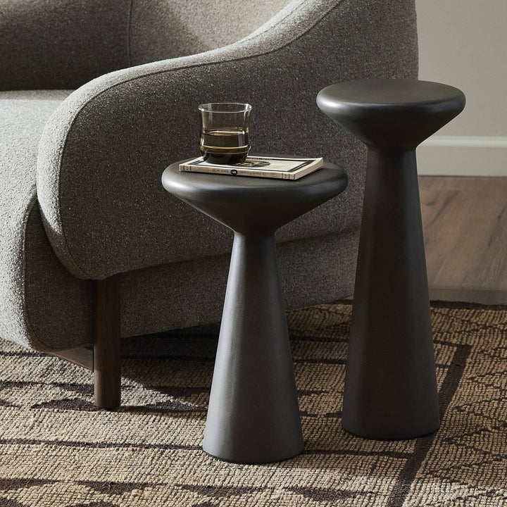 Canyon Concrete Accent Tables, Set Of 2 - Dark Grey