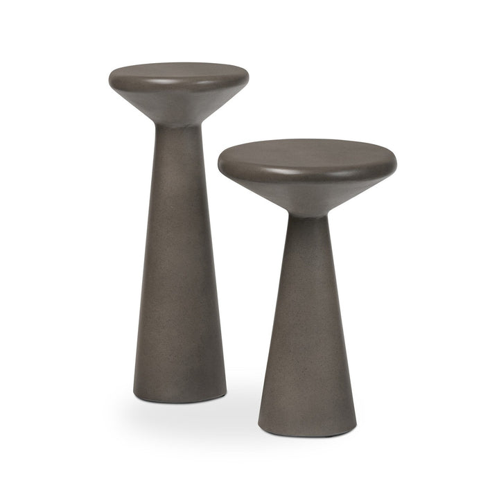 Canyon Concrete Accent Tables, Set Of 2 - Dark Grey