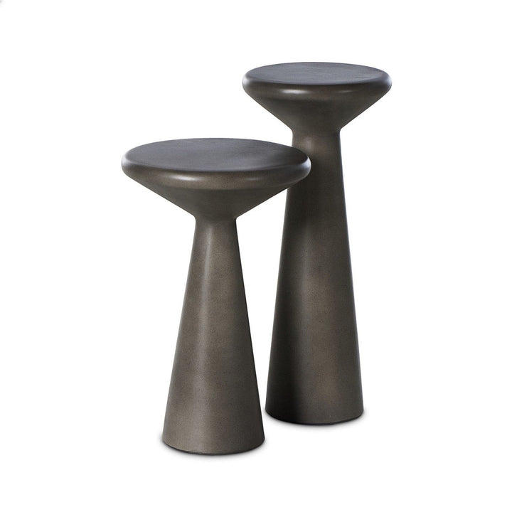 Canyon Concrete Accent Tables, Set Of 2 - Dark Grey