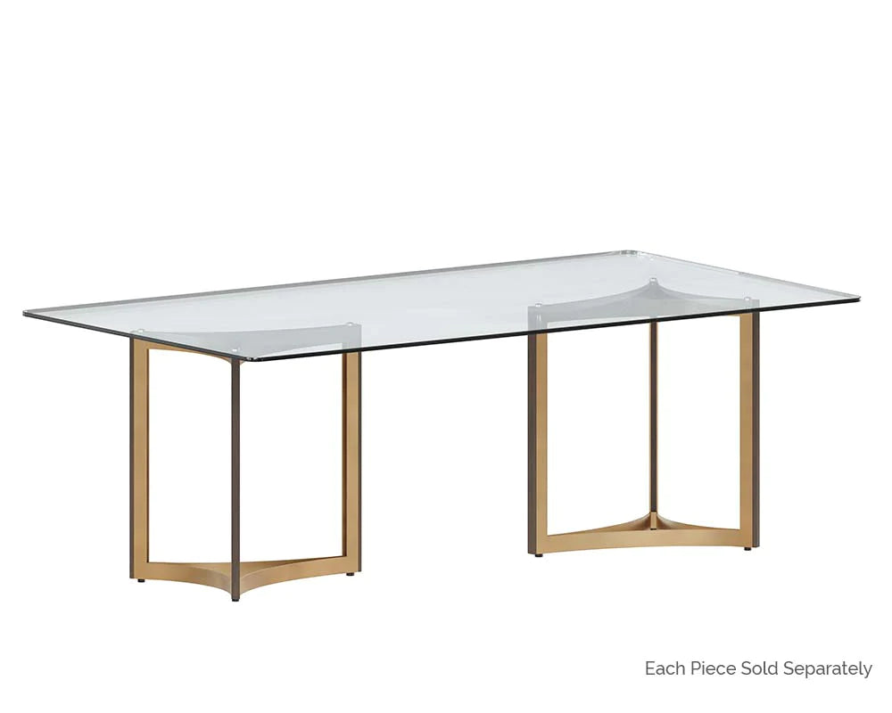 Glass Dining Table Top - Rectangular - Smoke Grey - 86.5" HDR