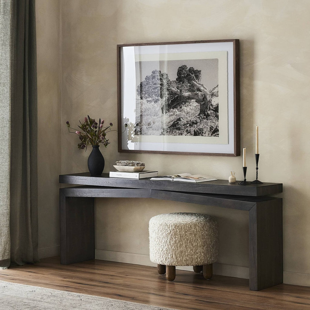 Bennett 79" Oak Console Table - Smoked Black