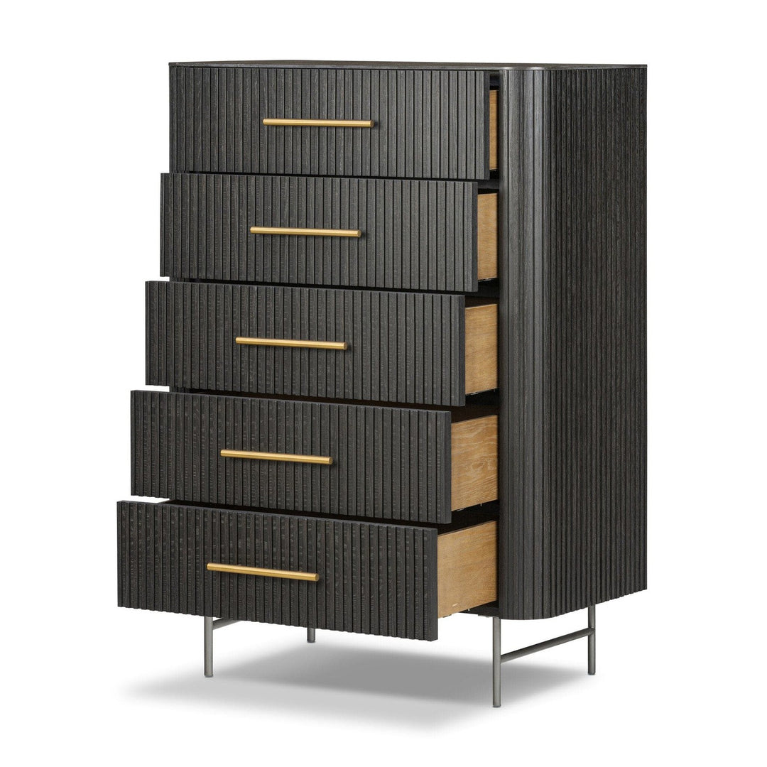 Kingston 5 Drawer Dresser - Distressed Black